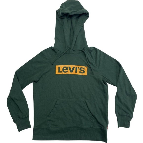 Levi's Tops - LEVI'S Burndlen Pullover Hoodie Sweatshirt Womens Size XS Dark Green Free Ship